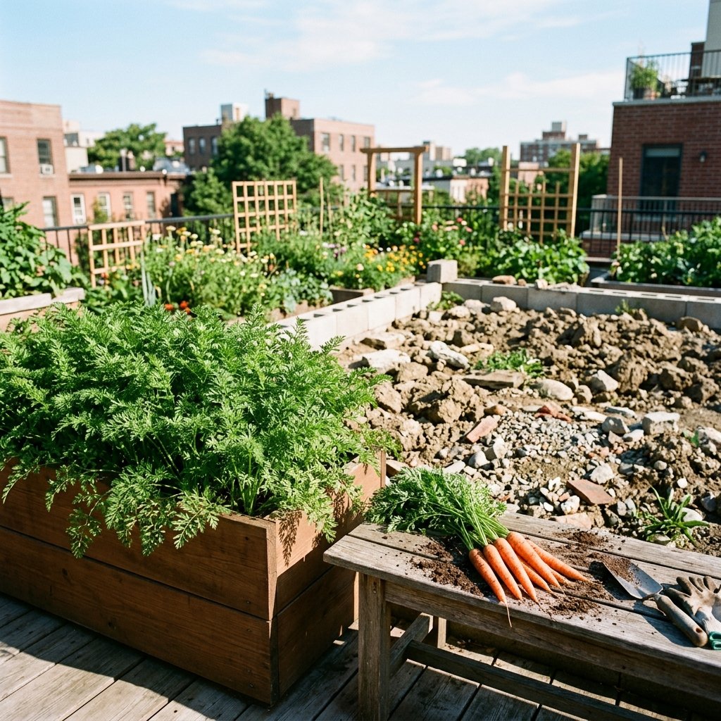 Growing carrots in containers as an easier alternative to rocky compacted soil