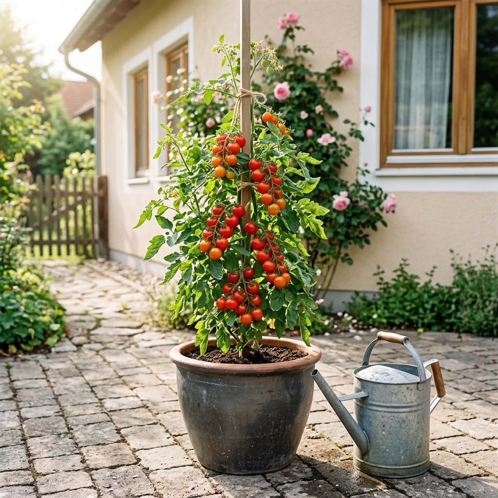 growing cherry tomatoes in containers for a bigger harvest in less space